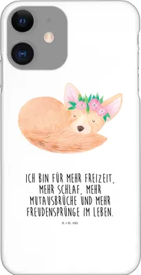 Produktbild von Mr. & Mrs. Panda Iphone 11 Handyhülle Wüstenfuchs Blumen - Weiß - Geschenk, Wildtiere, Smartphone Hülle, Glücklich, Blumenkranz, Handy Schutzhülle, Wüste, Afrika, Cover