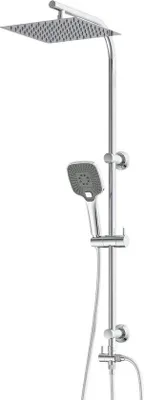 Immagine prodotto di Set doccia da incasso 2 in 1 con grande soffione a pioggia in acciaio inossidabile 300 x 300 mm - doccetta - installabile a filo muro