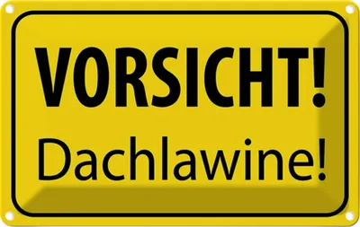 Produktbild von vianmo Blechschild 12x18 cm Vorsicht Dachlawine Warn Warnschild Hinweisschild Sicherheit