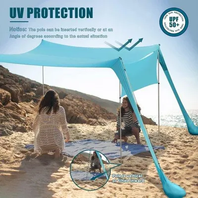 Zdjęcie produktu dla Przenośny parasol z ochroną przed promieniowaniem UV UPF50+ i aluminiowymi drążkami