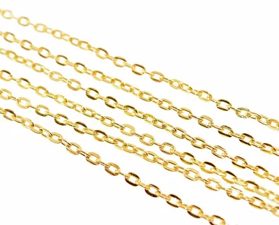Produktbild von Vintageparts Gliederkette Metalllegierung goldfarben beschichtet abgeflacht 3x2mm 2m