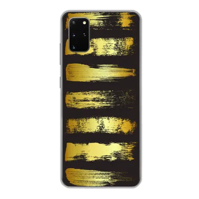 Produktbild von MuchoWow® Handyhülle Schutzhülle Hülle für Samsung Galaxy S20 Plus Goldene Streifen auf schwarzem Hintergrund Silikon Softcase Handy Hülle - Hartschale
