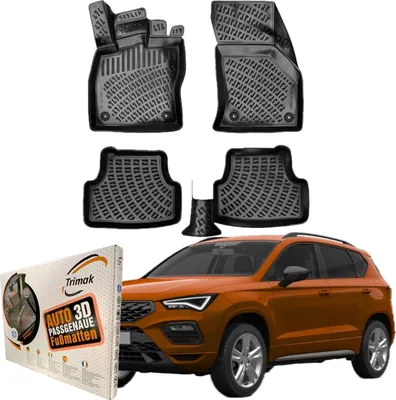 Produktbild von Trimak Autofußmatten kompatibel mit CUPRA Ateca 2018 - 2024 Auto Allwetter Gummimatten