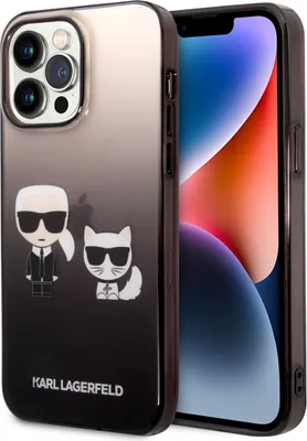 Obrázek produktu pro Karl Lagerfeld Klhcp14Xtgkck Iphone 14 Pro Max 6.7 Hardcase Czarny/Black Gradient Ikonik Karl & Choupette