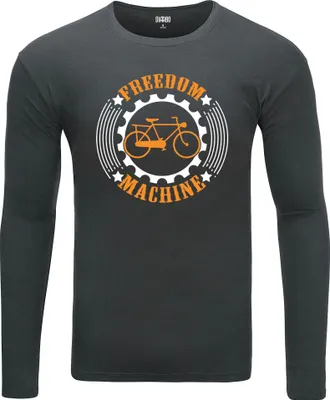 Produktbild von Herren Warm, Langarm-T-Shirt mit Druck Freiheitsmaschine Dunkelgrau Gr.XXXL