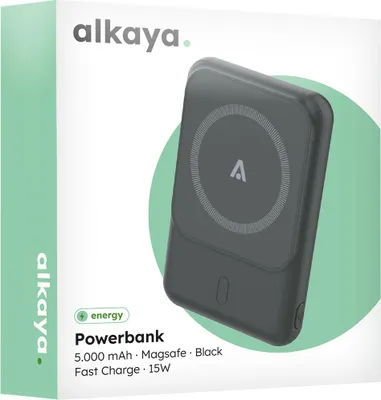Produktbild von alkaya Thor MagSafe 5.000 mAh Powerbank Slim schwarz