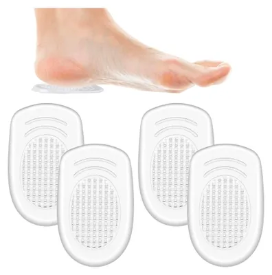 Produktbild von 4 Stück Fersenpolster aus Silikongel für Schuhe, transparente Einlegesohlen zur Erhöhung und Komfort