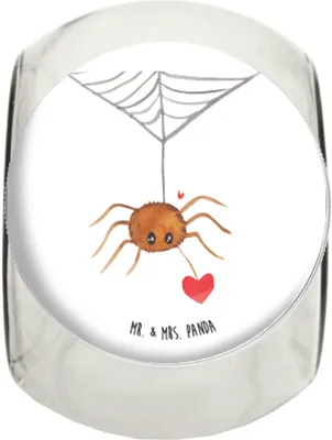 Produktbild von Mr. & Mrs. Panda Bonboniere Spinne Agathe Liebe L 870ml - Weiß - Geschenk, Vorratsglas, Verliebt, Teedose, aufbewahrungsglas, Liebesgeschenk, Kaffeedose, gewürzglas