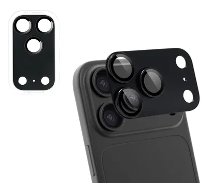 Zdjęcie produktu dla Imoshion, zestaw 2 sztuk szklanych folii ochronnych na aparat, kompatybilne z iPhone 18 Pro Max / 17 Pro Max, kolor: czarny