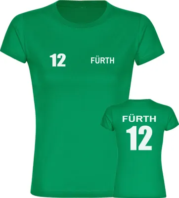 Produktbild von multifanshop Damen T-Shirt - Fürth - Trikot Nummer 12, grün, Größe L