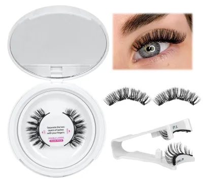 Produktbild von Magnetische Wimpern Wiederverwendbar mit Applikator, 4 Magnetpunkte, 1 Paar