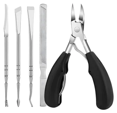 Produktbild von Pediküre Set für eingewachsene Zehennägel 5tlg. mit Nagelheber & Feile