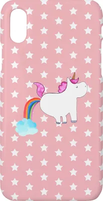 Produktbild von Mr. & Mrs. Panda Iphone 10 Handyhülle Einhorn Pupsen - Rot Pastell - Geschenk, Regenbogen, Unicorn, Freundin, Hülle, Cover, Handy, Pups, X, Glitzer