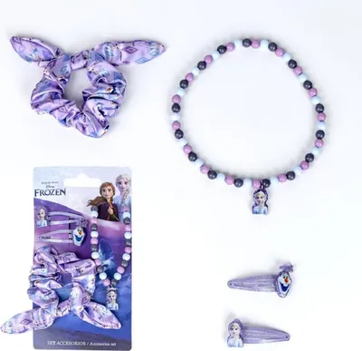 Immagine prodotto di Set di accessori per capelli Disney Frozen per bambini - Con fascia e fermaglio per capelli