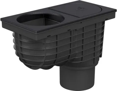 Obrázek produktu pro Lapač nečistot ze střechy D110, spodní, pro svod d125 mm – litinový