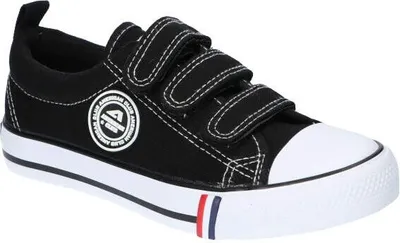 Produktbild von AMERICAN CLUB LH33 Original Kinder Schuhe Sneaker, Turnschuhe mit Klettverschluss luftige, Canvas-Sneaker, Schwarz 35