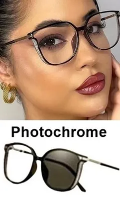 Produktbild von GKA Damen Sonnenbrille selbsttönend mit Sehstärke 2,0 Photochrome Lesebrille Brille & silber Applikationen