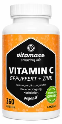 Produktbild von VITAMIN C GEPUFFERT 1000 mg hochdosiert+Zink Tabl. 360St PZN 18750888