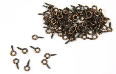 Produktbild von 100x Schraubösen Schrauben Lochschrauben Augenschrauben Ösen 7mm mini Kupfer