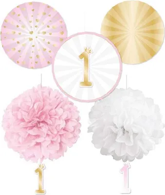 Produktbild von 1. Geburtstag Partypaket rosa 5-teilig