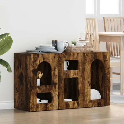 Imagen del producto de vidaXL Aparador ELST, roble ahumado, 100 x 35 x 59 cm, material de madera