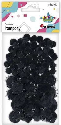 Produktbild von Acryl- und Glitzerpompons, 85 Stück, schwarz – Titanum