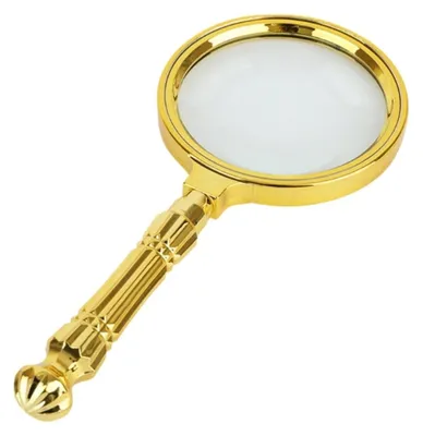 Produktbild von INF Faltbare 10x Lupe Gold mit ABS-Griff und Glaslinse 6cmx6cmx14.4cm