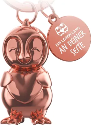 Produktbild von FABACH Pinguin Schlüsselanhänger Frosty mit Herz - Glücksbringer Pinguin Geschenke Freundin - Partner Geschenke Liebe Schlüsselanhänger Paare Jahrestag - Gravur EIN Leben lang an deiner Seite
