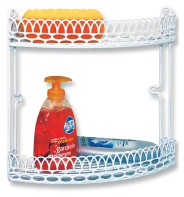 Immagine prodotto di Scaffale angolare Artex per il bagno a 2 ripiani, bianco lucido, 23x23x30 cm