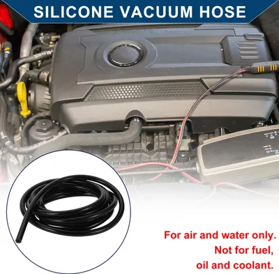 Image de Tuyau De Silicone Pour Aspiration Automobile Haute TempšŠrature 10Ft 1/8" 3Mm Id 3.5Mm šŠpaisseur 1 Pc Noir