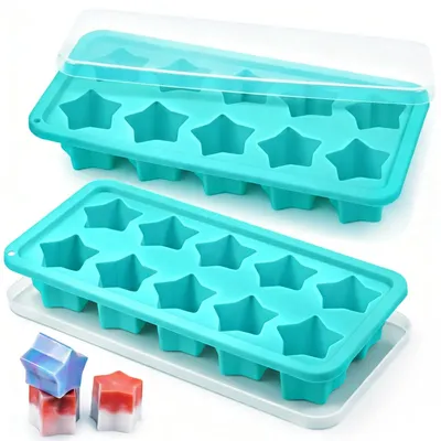 Eiswürfelform Silikon Sternform 2er-Set Blau