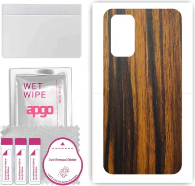 Produktbild von apgo Rückseite Schutzfolie, Skin, kompatibel mit Oppo Reno5 5G, Hinten Displayschutzfolie aus Vinylfolie, kratzfest, einfache Montage - Tigerwood