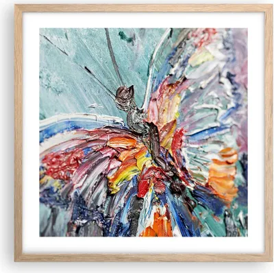 Produktbild von Gerahmtes Poster - Rahmen in heller Eiche - Vogel Natur Farbe - 50x50 cm - Wand Bild - Wanddeko - Wandbilder - Wandposter - Bilderrahmen - Bilder - Kunstdruck - Wandbild - P2NAC50x50-3594