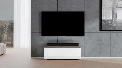 Produktbild von AX LIVING TV Board Loriano 100cm Lowboard Eiche Wotan / weiß Hochglanz