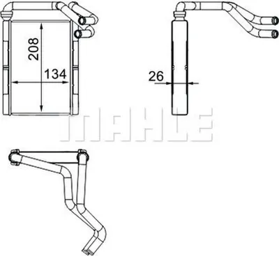 Produktbild von MAHLE AH 273 000S Wärmetauscher Innenraumheizung Kühler für TOYOTA Yaris Schrägheck (P1) Yaris Verso (P2)