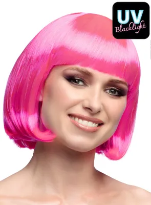 Productafbeelding van Betaalbare pruik voor retro Charleston burlesque rollenspel, roze