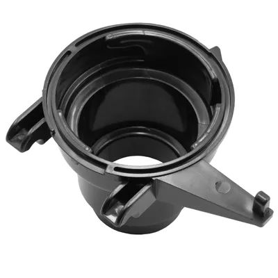 A black plastic adapter part for a vacuum cleaner.