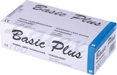 Produktbild von #AMPri Basic Plus Latexhandschuhe gepudert 100 Stück Gr.M