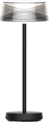 Image de Lampe de table d'extérieur pour terrasse, noire, LED 3,4 W, lumière chaude, abat-jour décoratif, batterie rechargeable via USB-C, IP44, CASABLANCA Polux