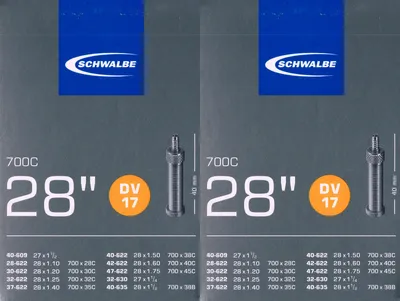 Produktbild von 2x Schwalbe DV 17 Schlauch 28" 622 Ventil: Blitz Dunlop DV17 Dunlopventil