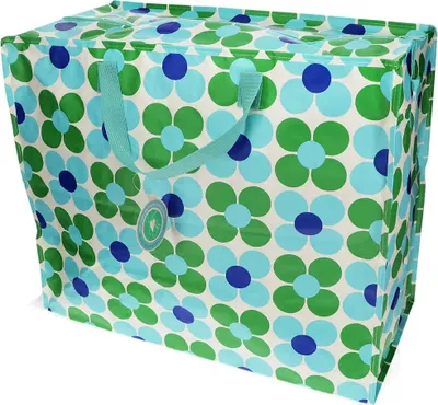 Produktbild von Rex London - XXL Riesentasche, Aufbewahrungstasche mit Reißverschluss - Blue & Green Daisy