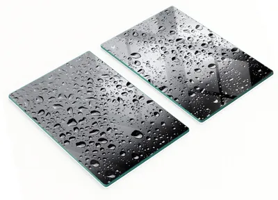 Produktbild von Robuste und stilvolle Küchenbretter aus Glas mit Wassertropfenmuster, 2 x 40 x 52 cm