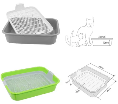 Produktbild von 2x Set Katzentoilette Tray Schalentoilette Katzenklo Kätzchen WC Reinigungssieb