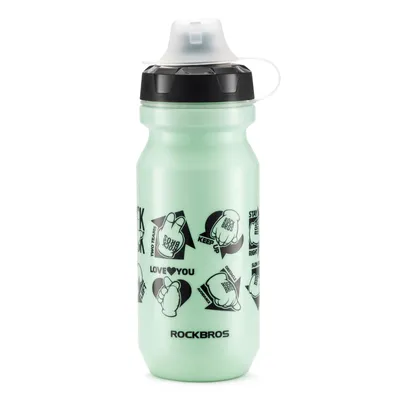 Produktbild von ROCKBROS Trinkflasche Auslaufsicher, Wasserflasche Einhandöffnung Sichere Verriegelung, 600ml 750ml BPA-frei Grün