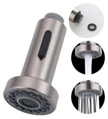 Immagine prodotto di Testina di ricambio - Testina a spruzzo con 2 modalità - Ricambio per rubinetteria da cucina - Per miscelatori estraibili - G1/2" - Cromata