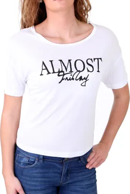 Produktbild von Madonna T-Shirt Damen "DAMARIS" Wide Neck Short Cut Shirt MF-406932 Weiß M