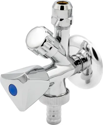 Produktbild von Kombi-Eckventil 3/8" AG Anschluss x 3/4" AG Abgang mit Sterngriff