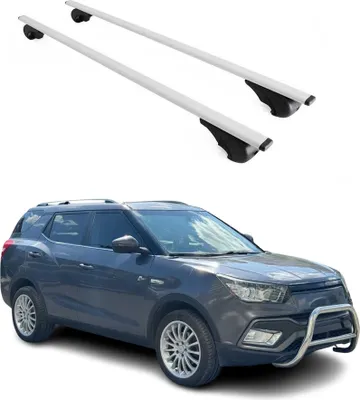 Zdjęcie produktu dla Poprzeczne relingi dachowe do Ssangyong XLV 2016–2024, kolor srebrny
