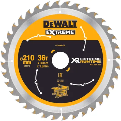 Produktbild von DEWALT Kreissägeblatt XR Extreme Runtime 210x30 36Z
