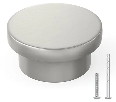 Produktbild von 4 silberfarbene Schrankknöpfe, Möbelknöpfe aus Edelstahl, Schubladenknöpfe, Schranktürknöpfe, silberfarbene Schrankknöpfe
